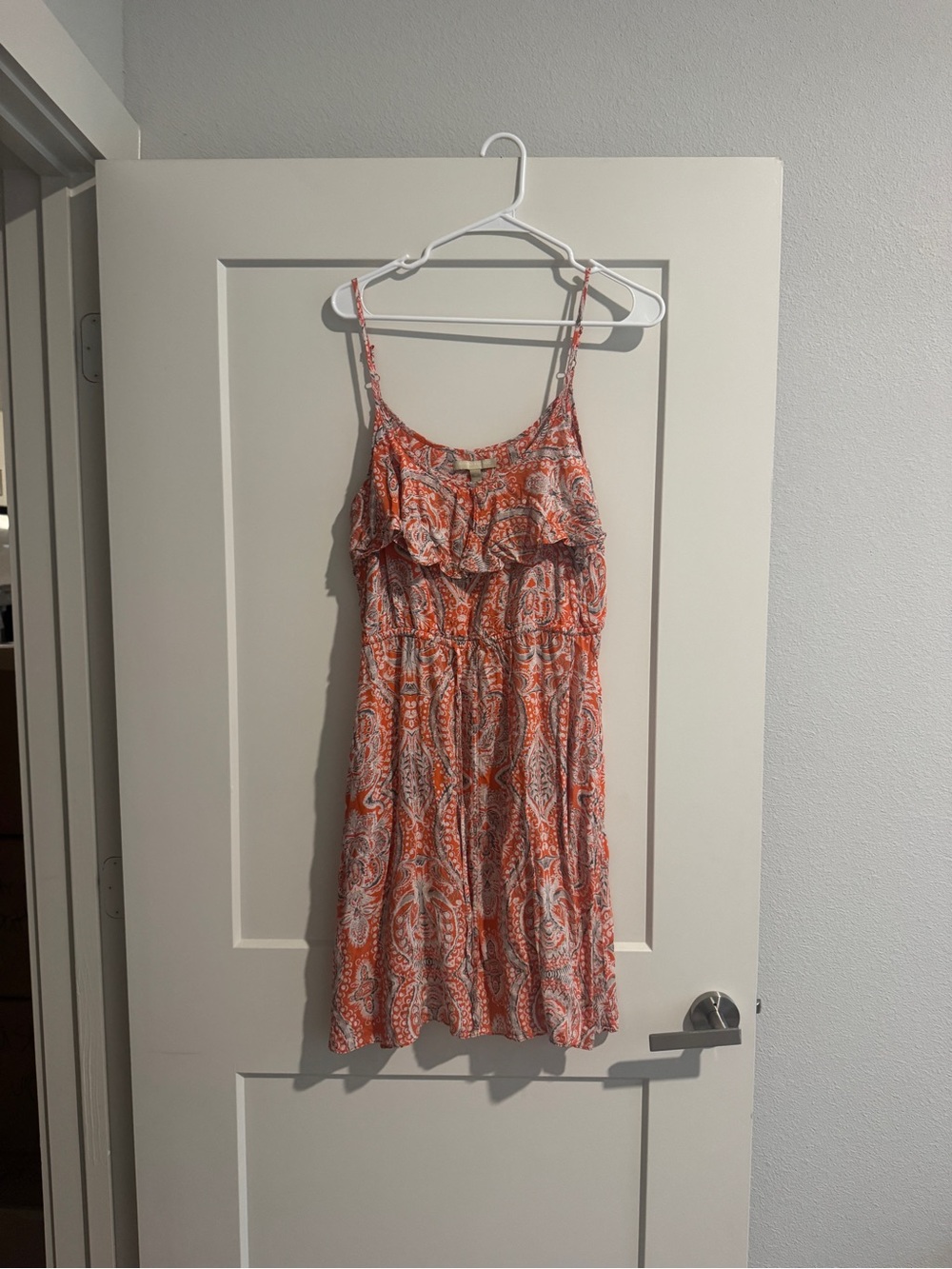 Banana Republic Orange and White Paisley Top